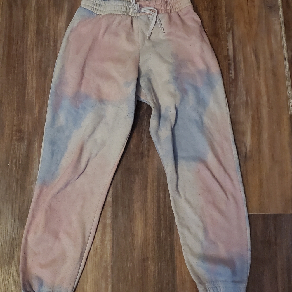 Pastel Tie-Dye Track Pants with Elastic Cuffs